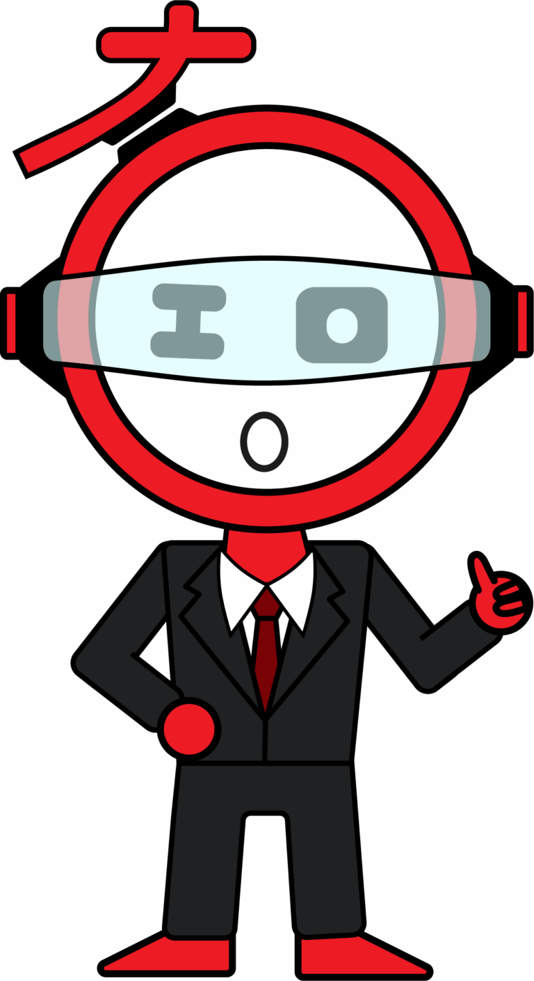 Cartoon businessman with futuristic digital glasses