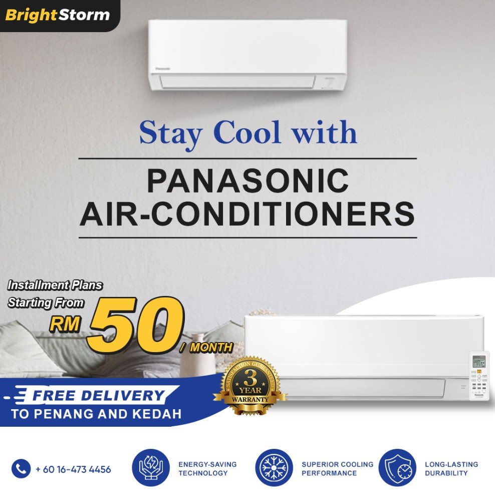 Panasonic air conditioner ad with installment plans.