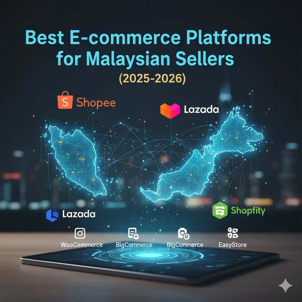 A comparison chart of top e-commerce platforms in Malaysia including Shopee, Lazada, and TikTok Shop, optimized for SME sales growth.